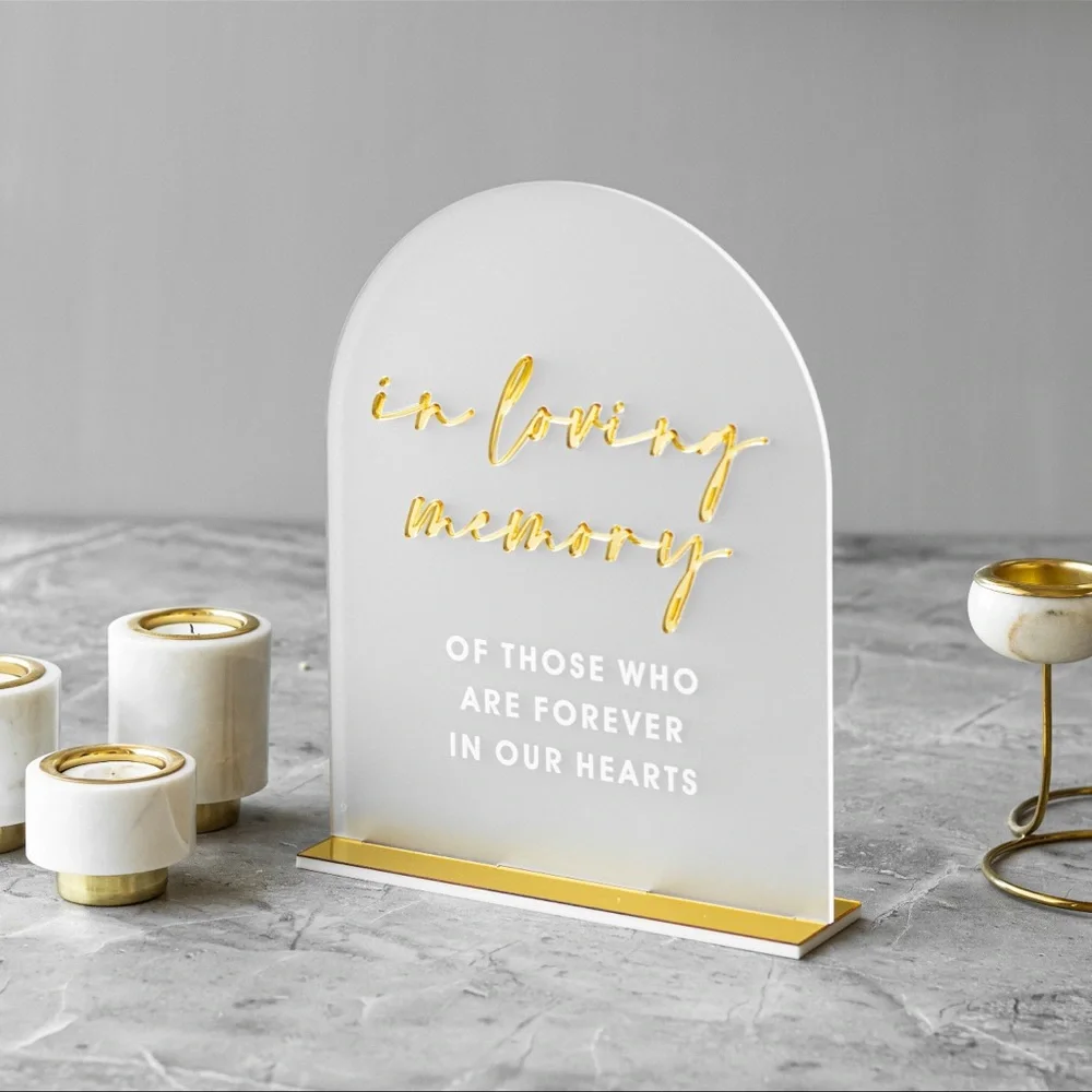 Gold and Clear Wedding Signage Set